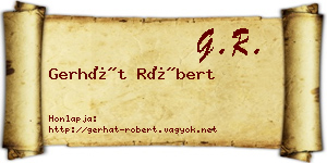 Gerhát Róbert névjegykártya